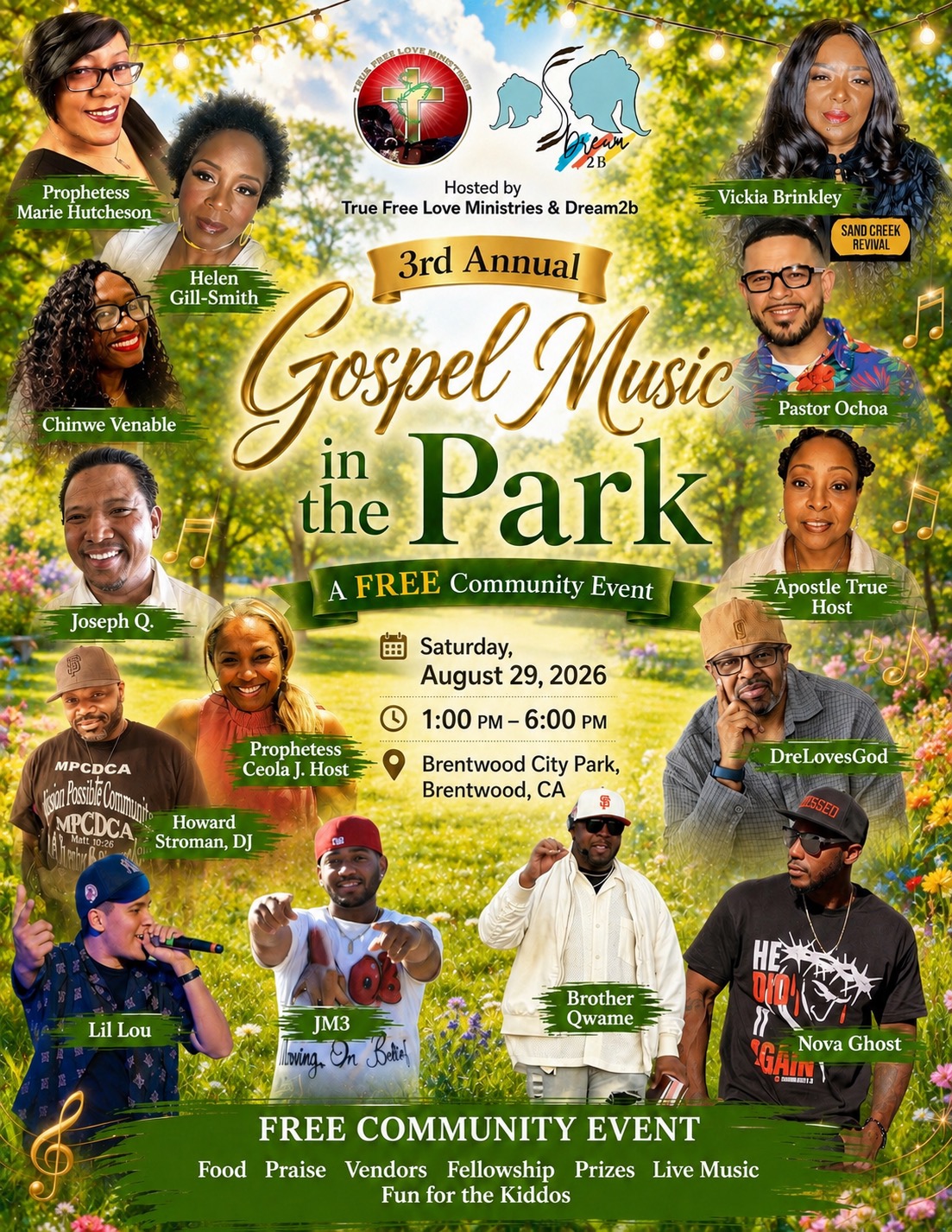 The 2026 3rd Annual Gospel Music in the Park — Dream2b Event